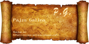 Pajzs Galina névjegykártya